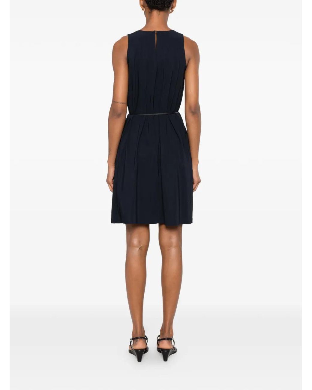 Rrd Black Belted Sleeveless Dress