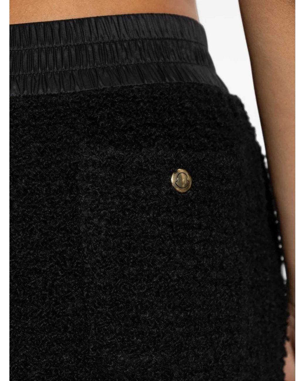 Moncler Black Elasticated-Waist Wide-Leg Trousers
