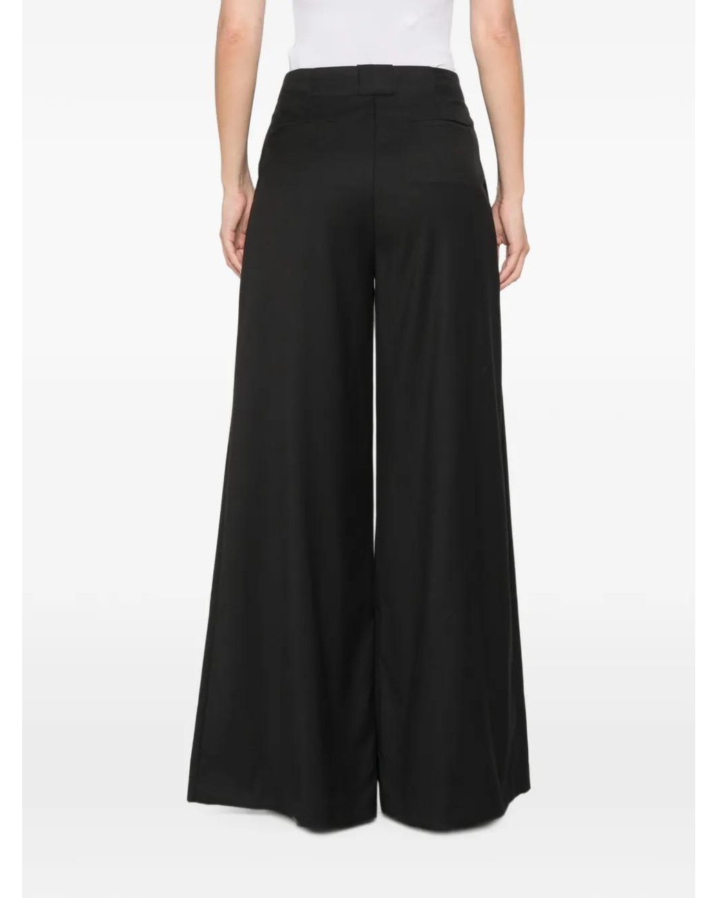 ERMANNO FIRENZE Black Pleated Palazzo Pants