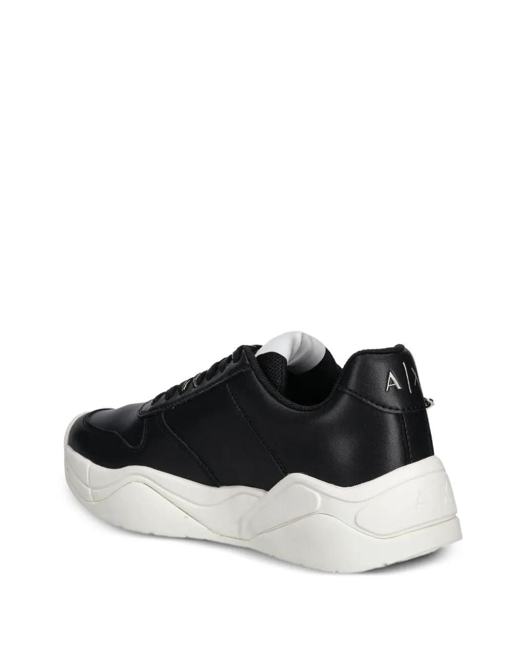 ARMANI EXCHANGE Black Chain-Embellished Trainers