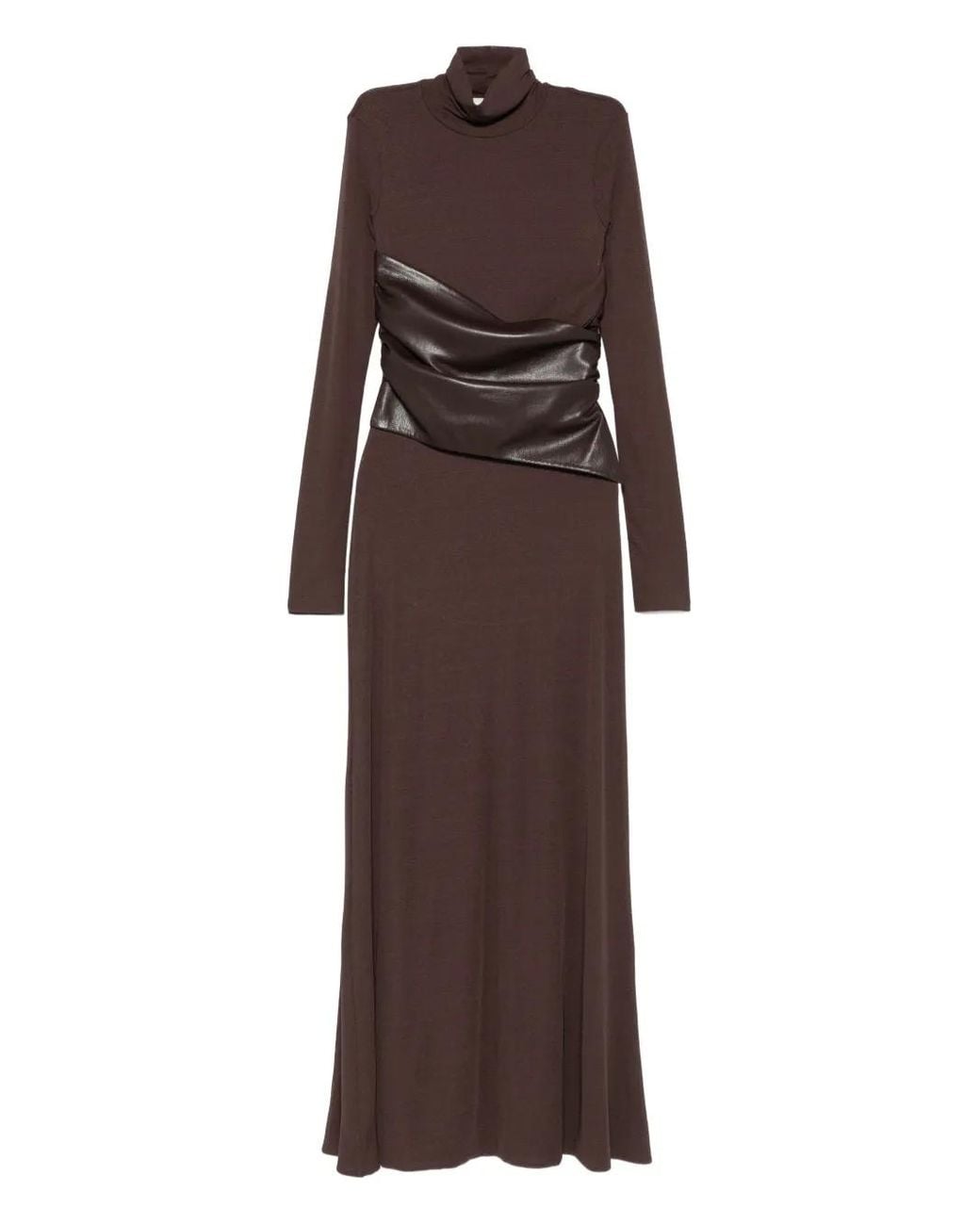 Nanushka Brown Turtleneck Maxi Dress