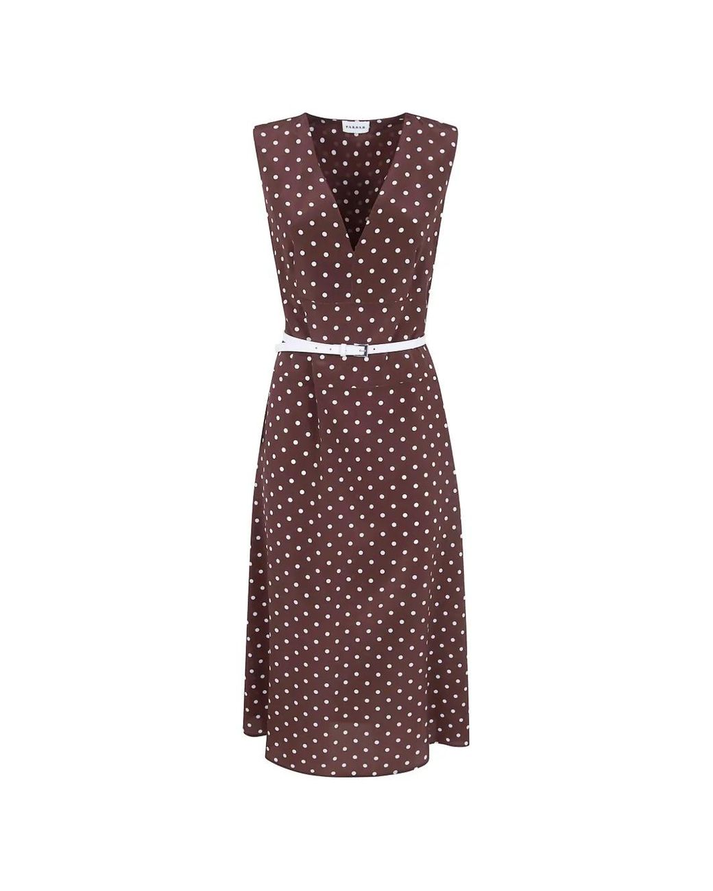 P.A.R.O.S.H. Purple Polka-Dot Day Dress