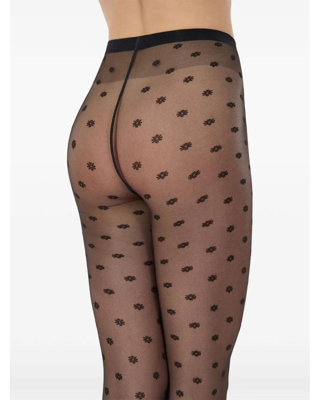 Wolford Gray Daisy Patterned Tights