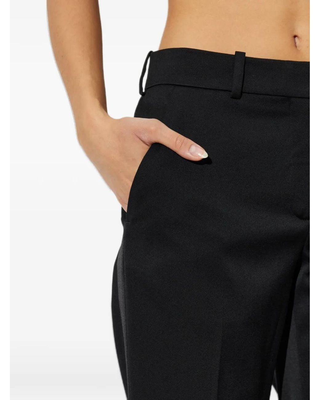 Balmain Black Wool-Blend Straight-Leg Trousers