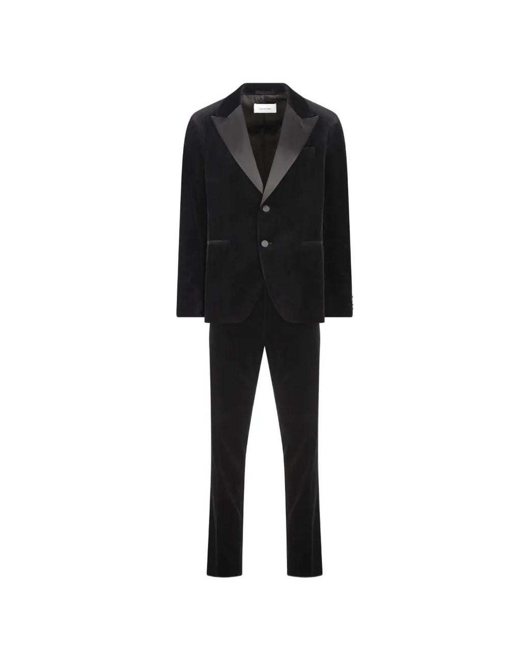 Ferragamo Black Velvet Single-Breasted Suit for men