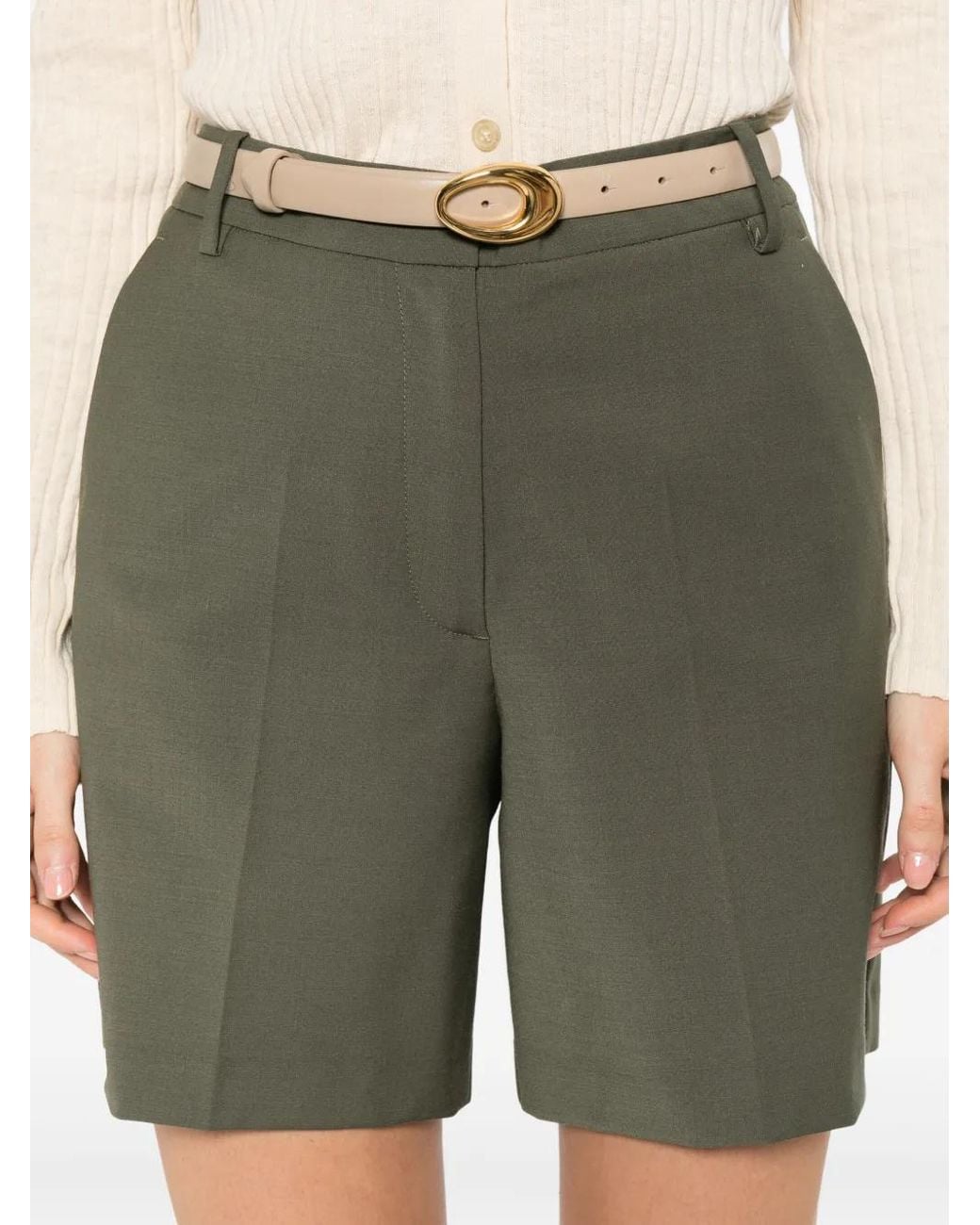 Marc O' Polo Green Mélange-Effect Shorts