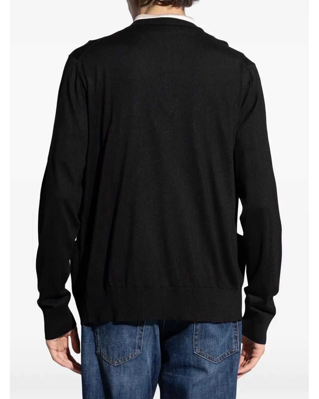 Dolce & Gabbana Black Logo-Embroidered Cardigan for men