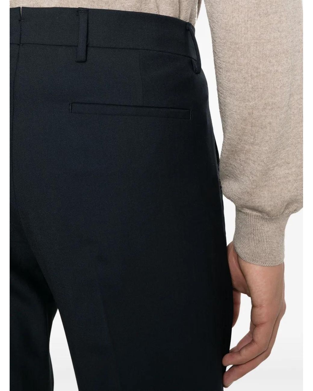 Boggi Blue Mid-Rise Tailored Trousers for men