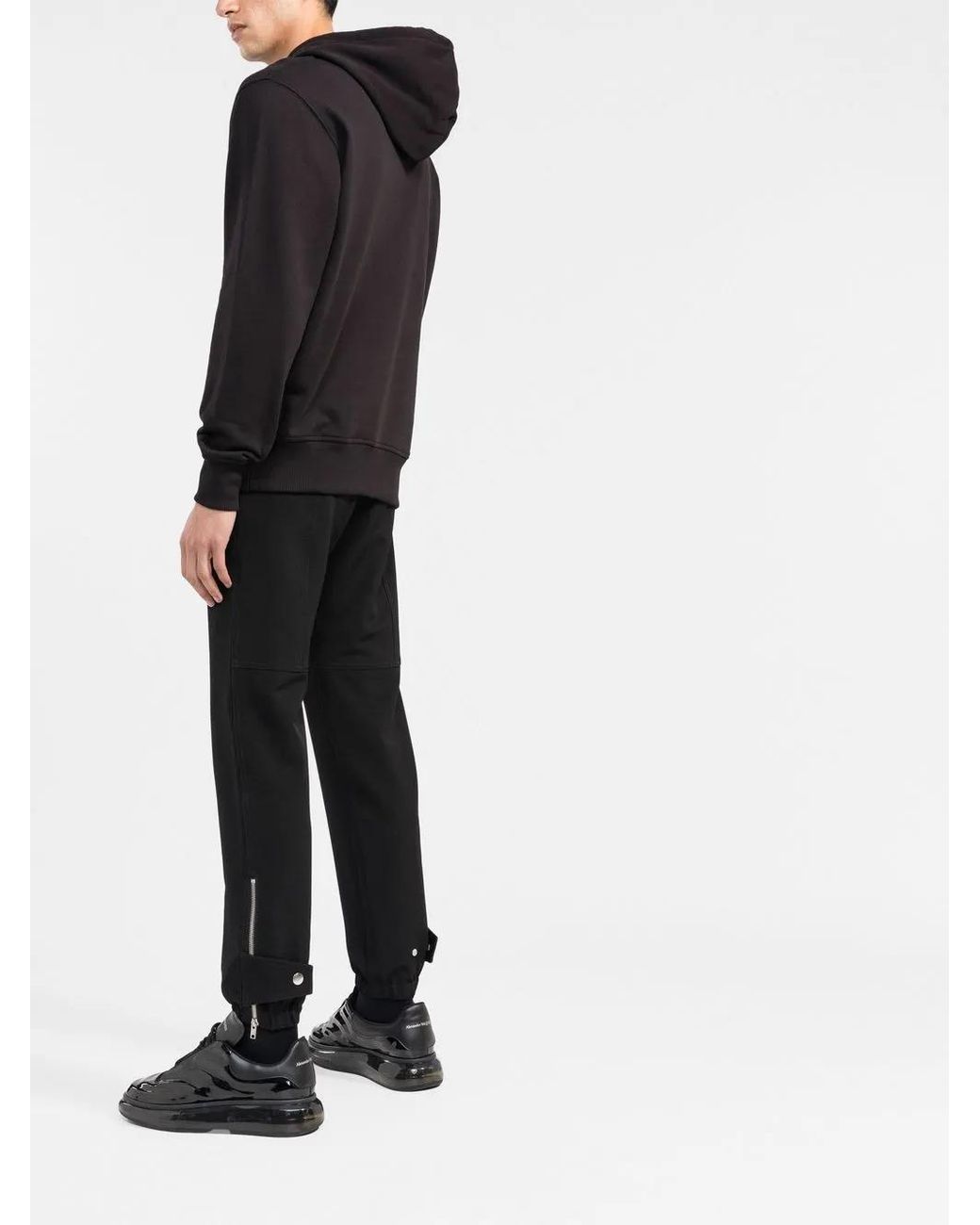 Versace Jeans Couture Black Logo-Print Drawstring Hoodie for men