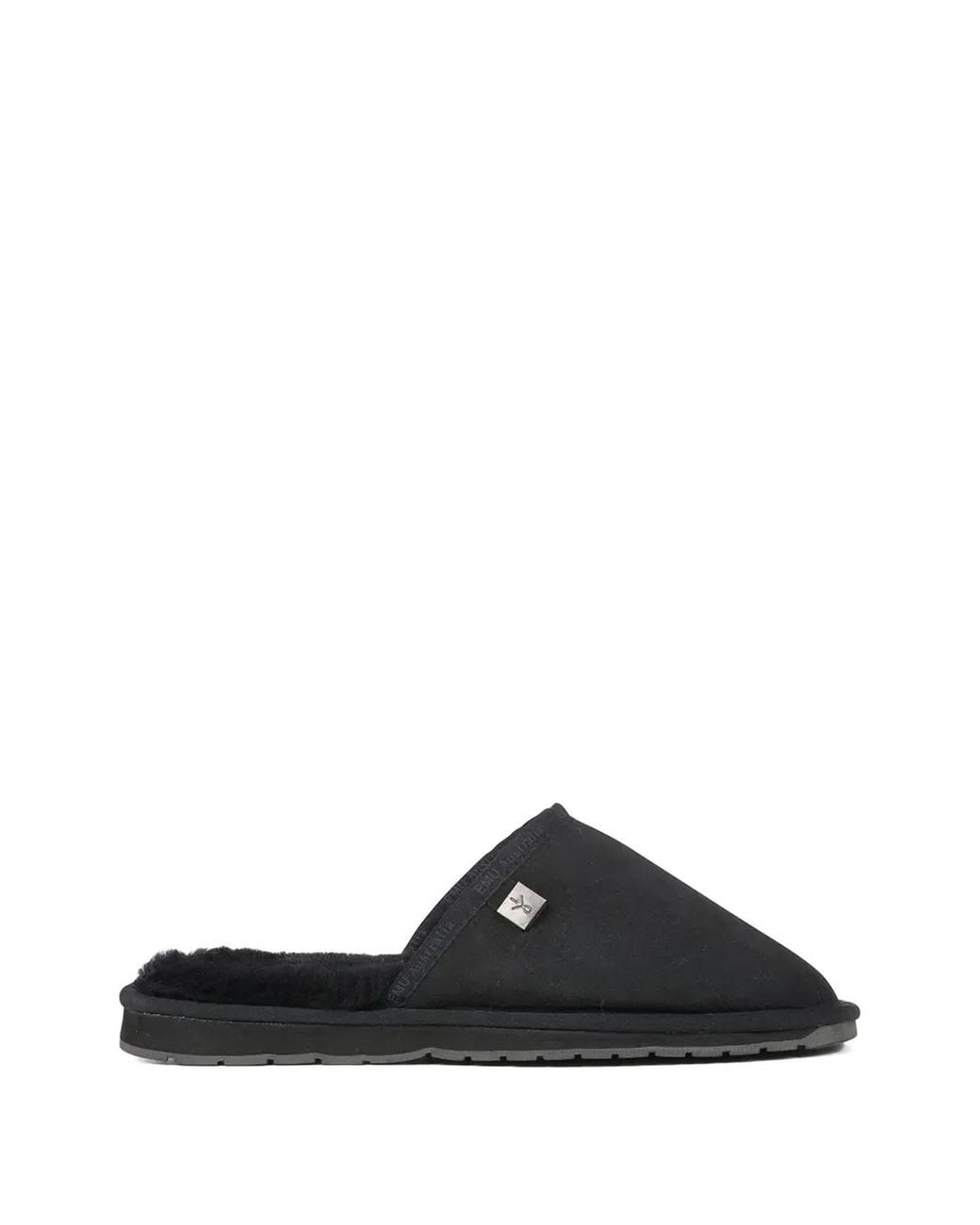 EMU Black Platinum Yamba Logo-Plaque Shearling-Lined Slippers for men