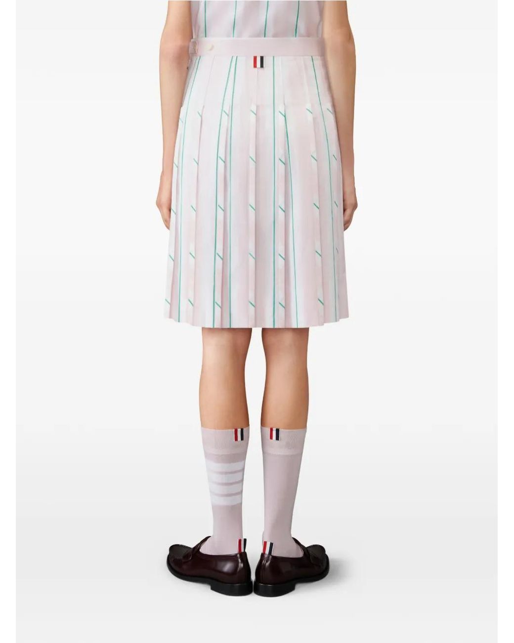 Minijupe Madras À Rayures Thom Browne en coloris White