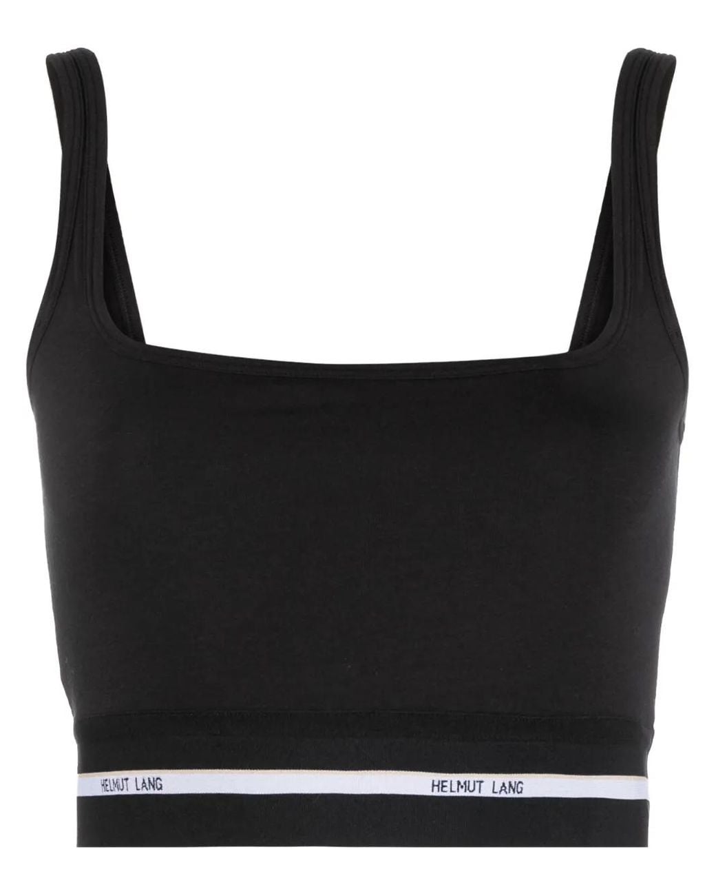 Helmut Lang Black Logo-Band Cropped Top