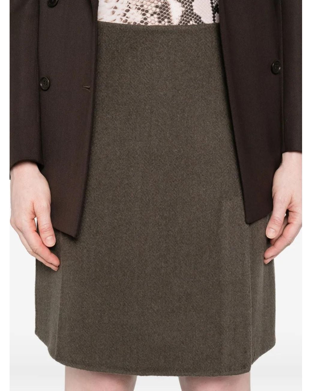 P.A.R.O.S.H. Brown Wool Mini Skirt