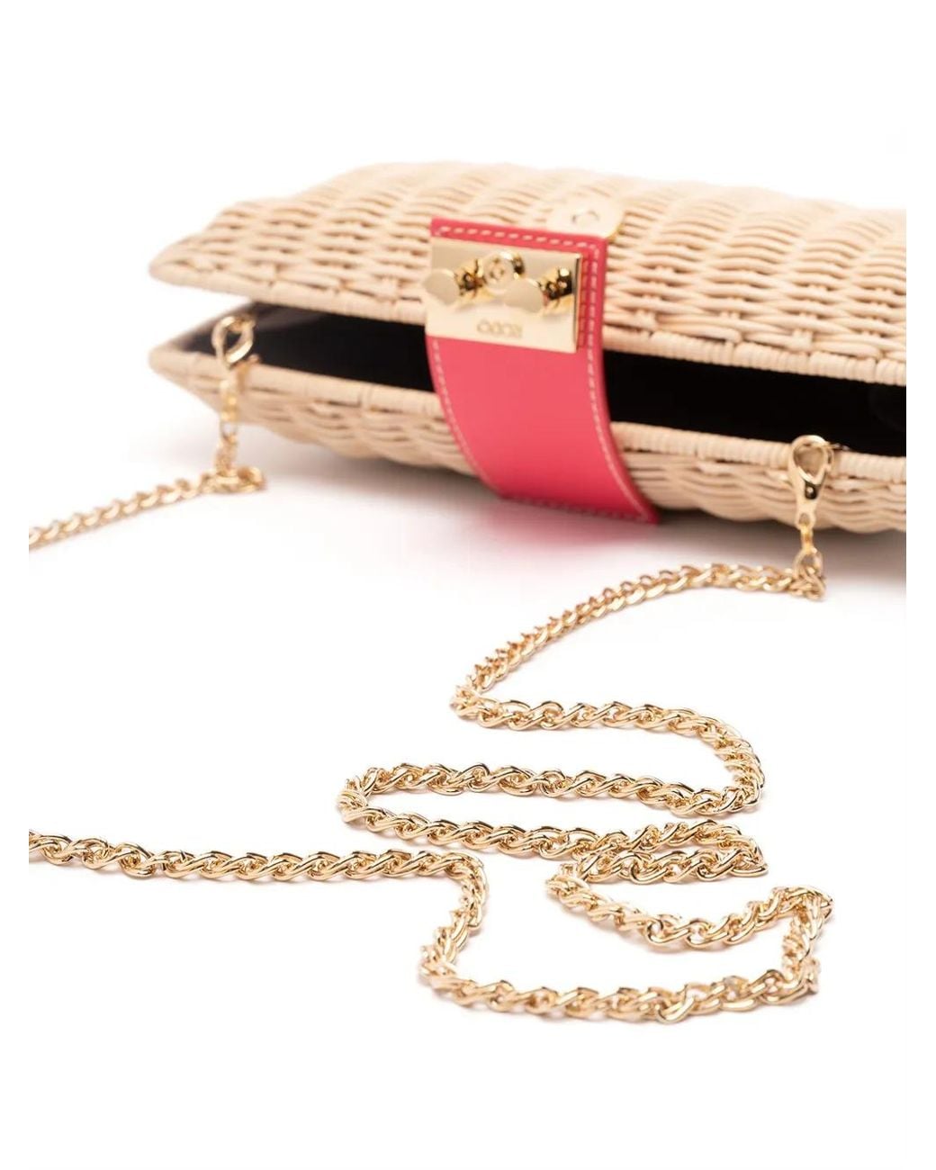 Rodo Brown Chain Clutch Bag