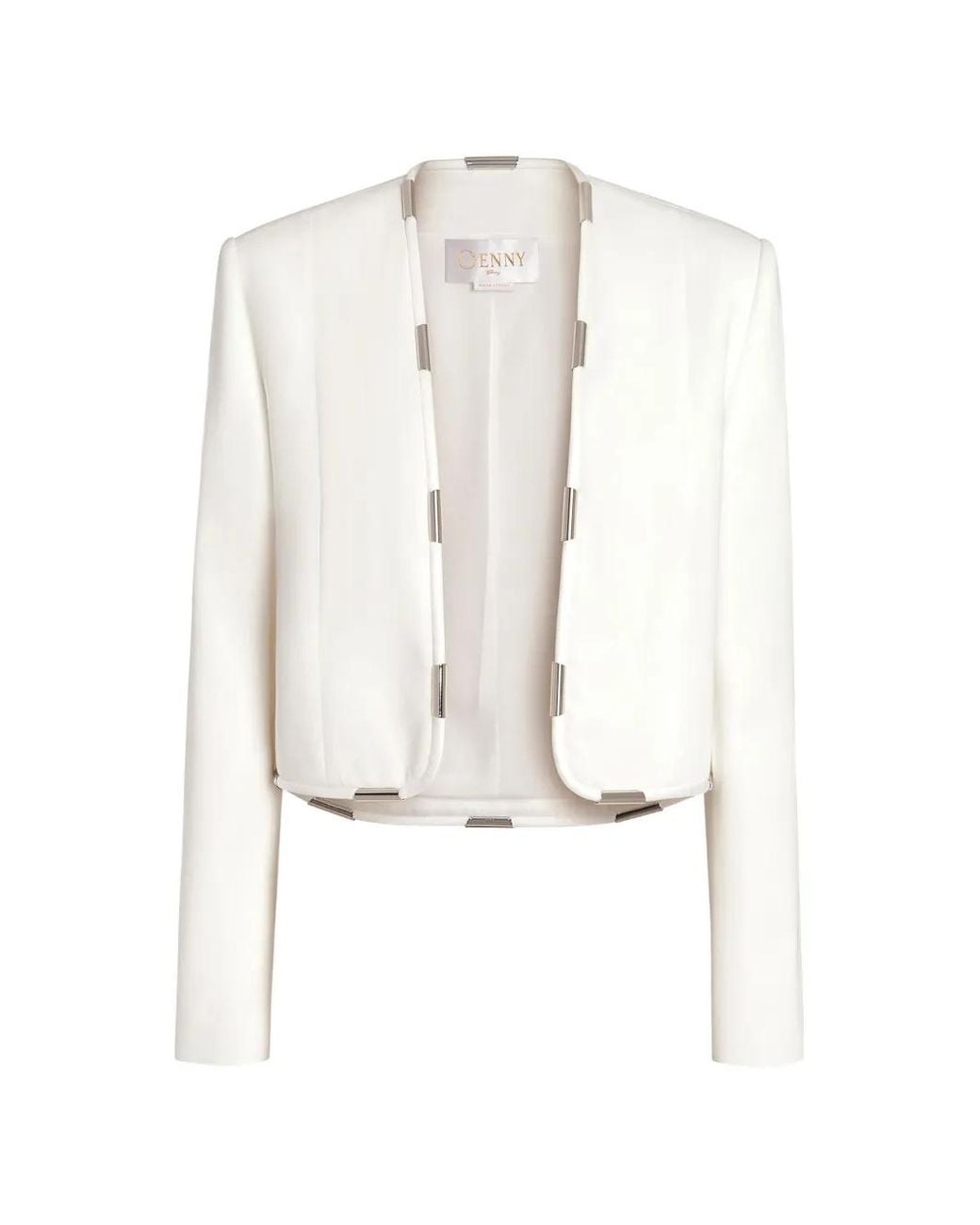 Genny White Metallic-Detail Jacket