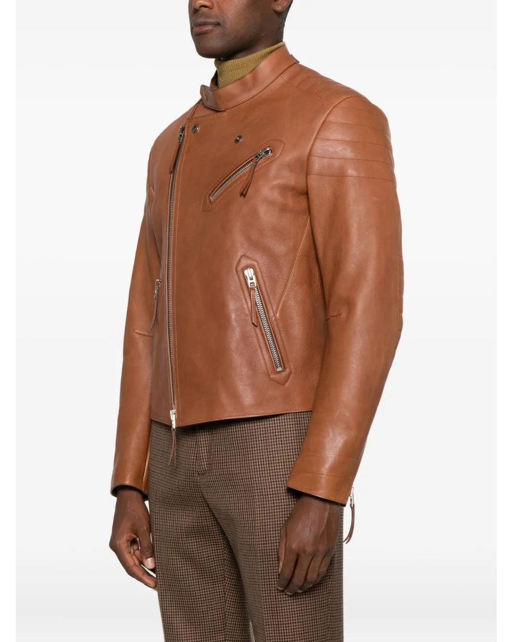 Tom Ford Brown Leather Jackets for men