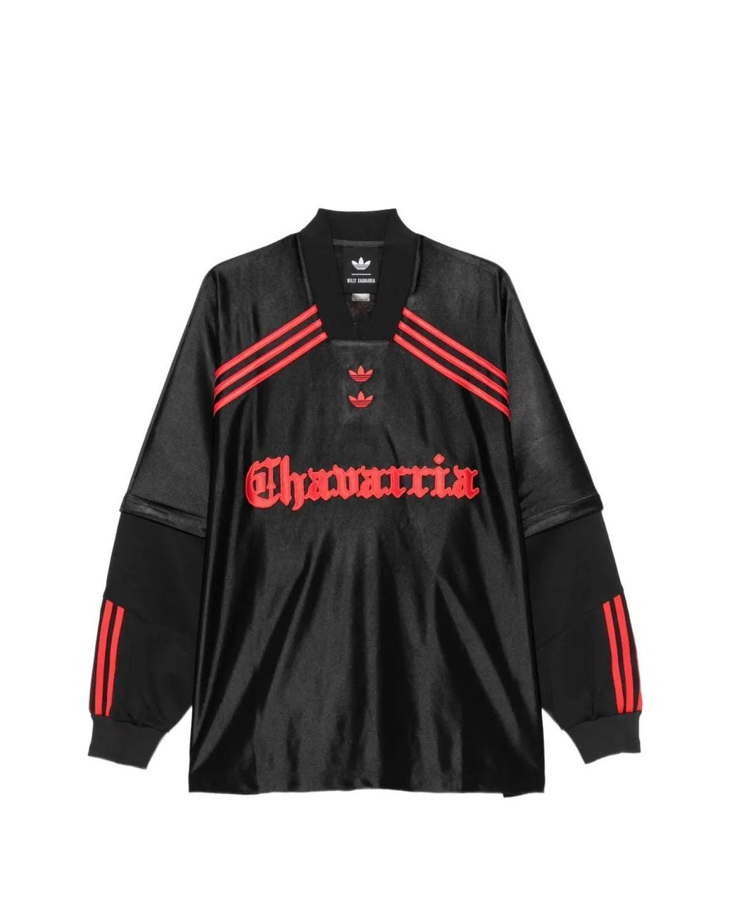 Willy Chavarria Black X Adidas Logo-Embroidered Striped Sweatshirt for men