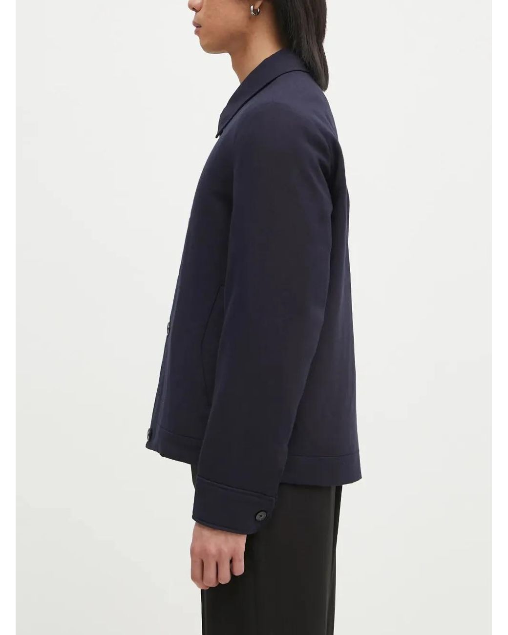 Paul Smith Blue Button-Fastening Wool Shirt Jacket for men