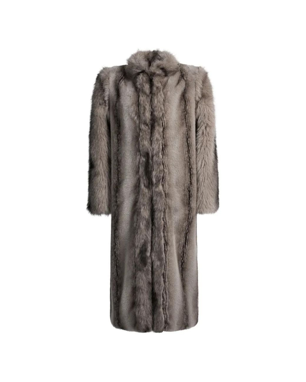 DUCIE Gray Betty Faux-Fur Coat
