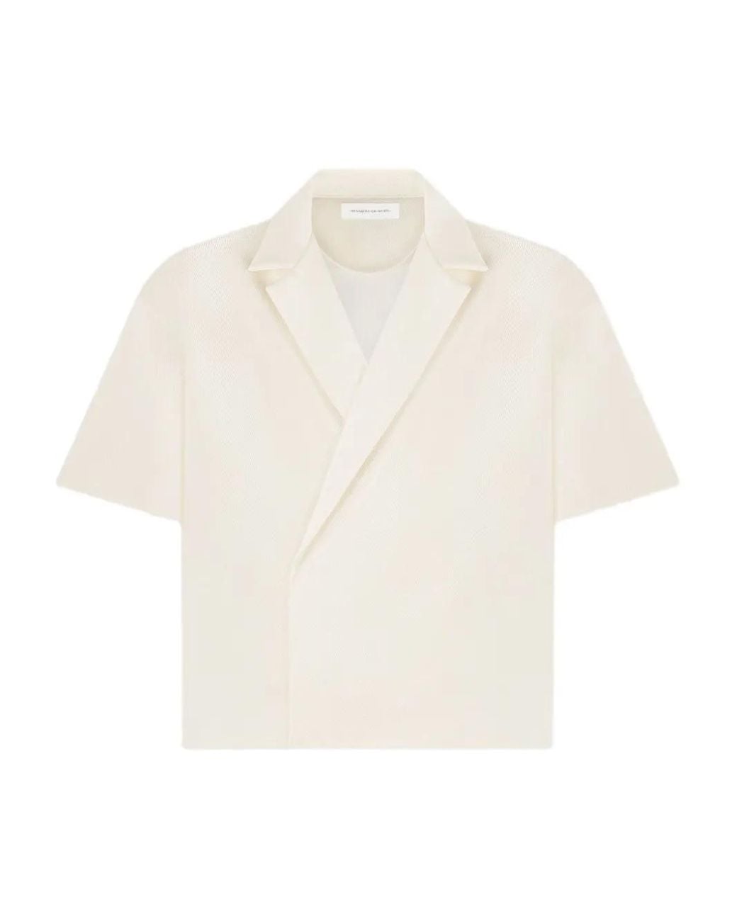 Manière De Voir White Abel Boxy Twill Double Breasted Shirt for men