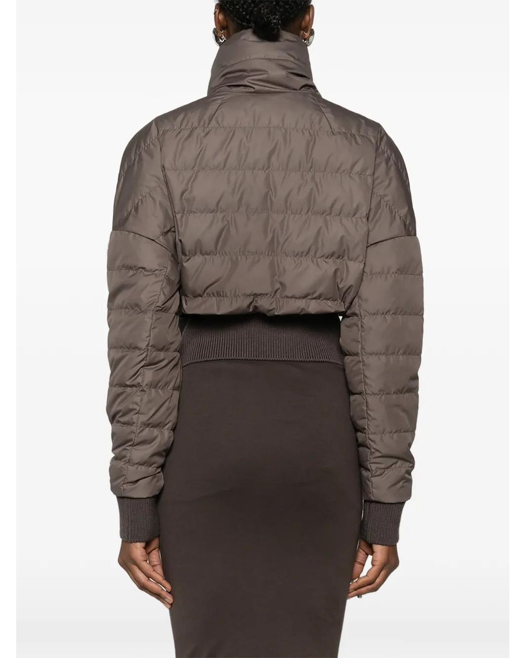 Moncler Brown Cropped Funnel Jacket