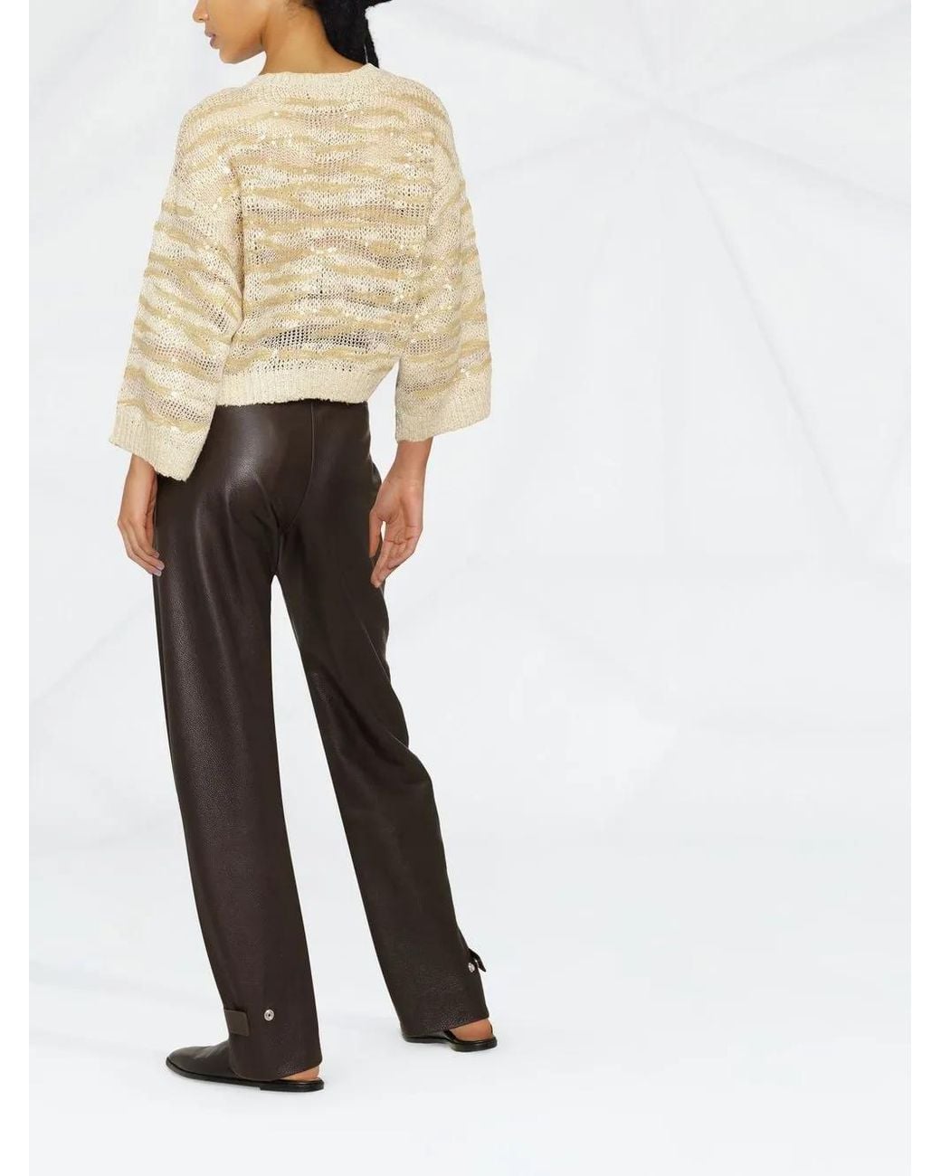 Brunello Cucinelli Multicolor Sequin-Embellished Cropped Jumper