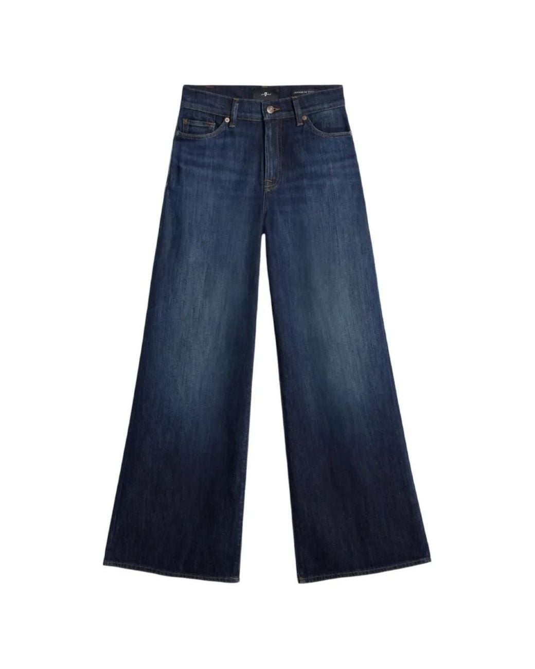 7 For All Mankind Blue Wide-Leg Jeans