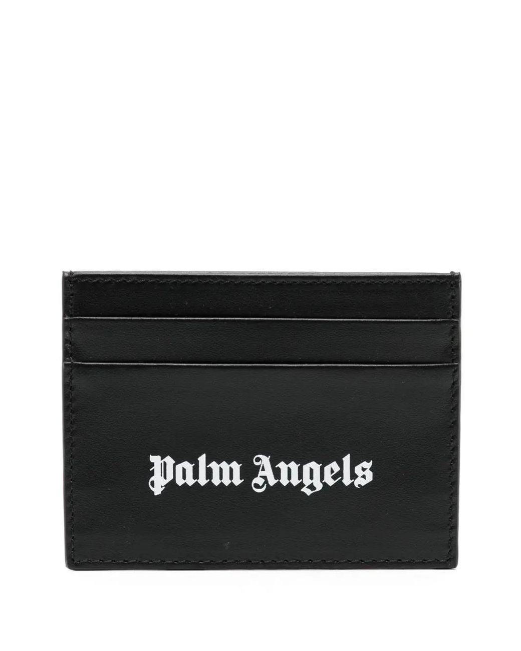 Palm Angels Black Card Holder With Logo for men