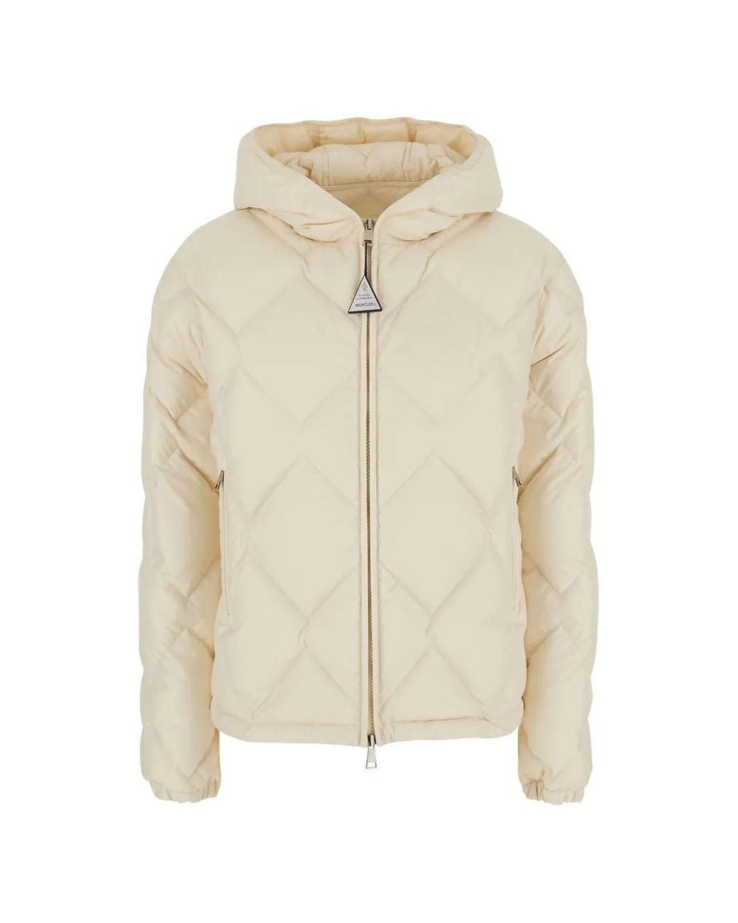 Moncler White Doudoune Arvouine À Capuche