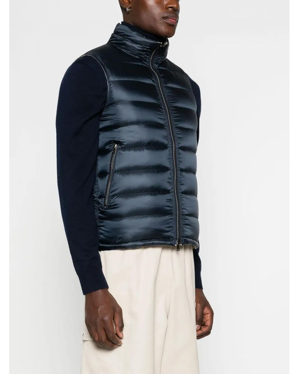 Herno Blue Reversible Gilet for men