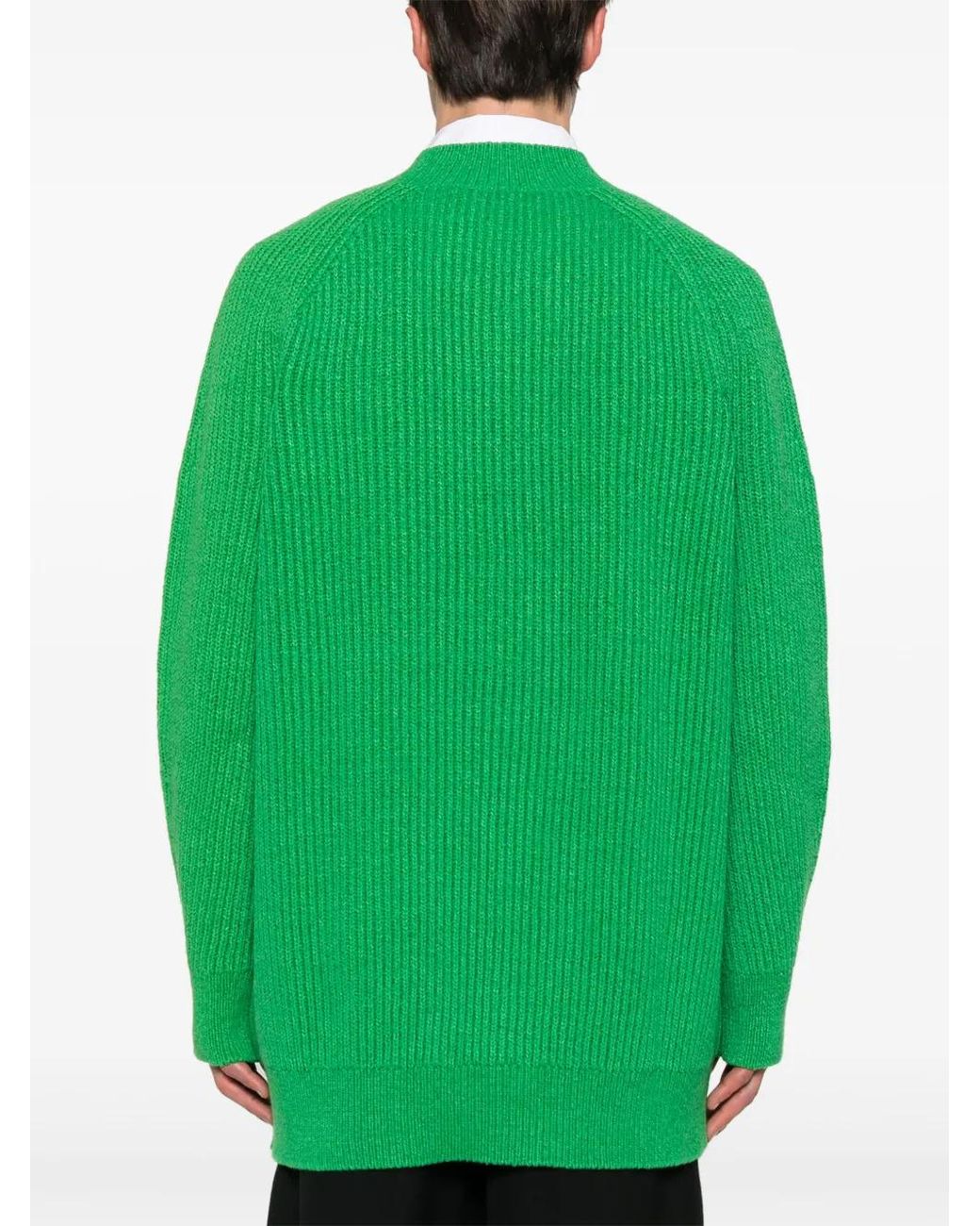 Jil Sander Gerippter Strickpullover in Green für Herren