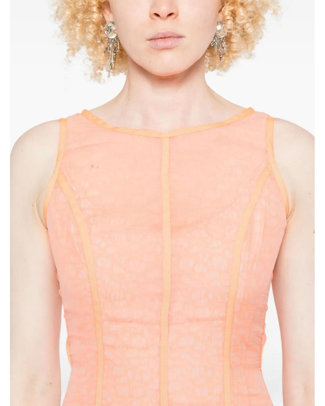 Gemy Maalouf Pink Robe À Motif Dentelle