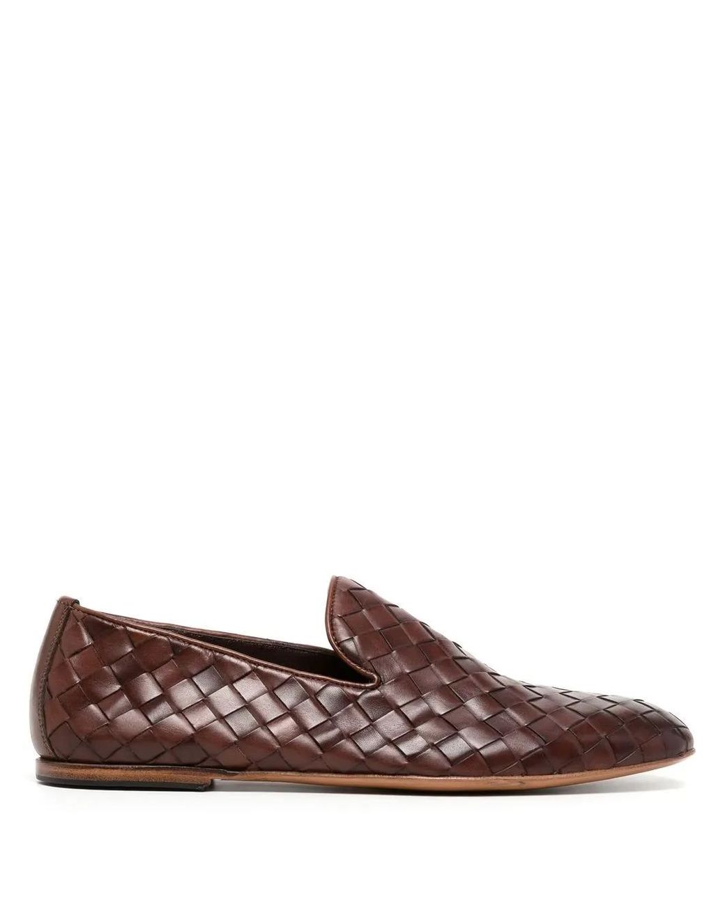 Neil Barrett Woven-Leather Loafers in Brown für Herren