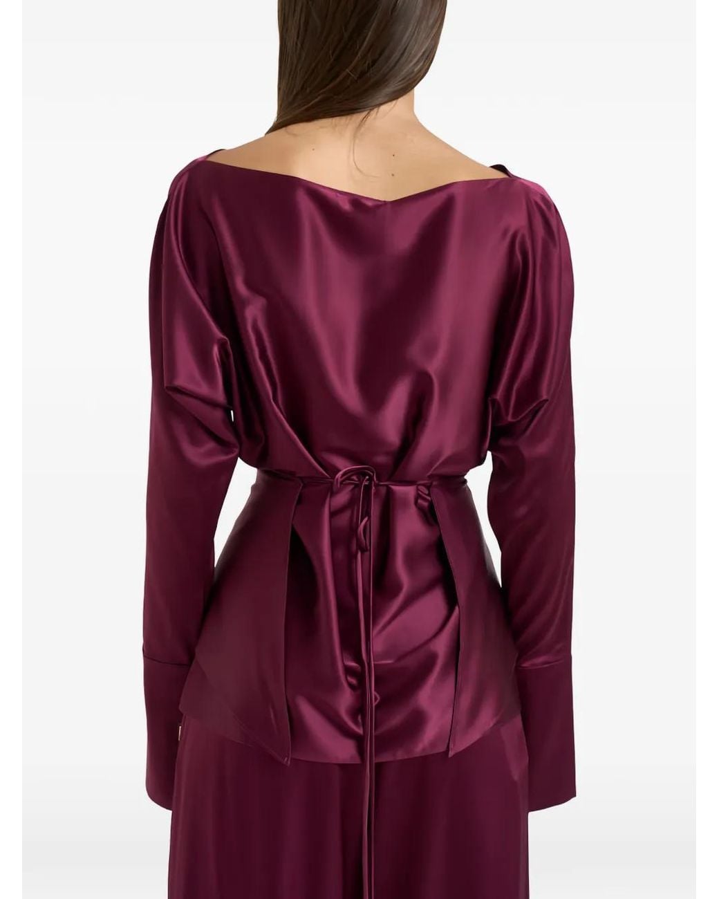 Danamé Purple Draped Wrap-Style Blouse