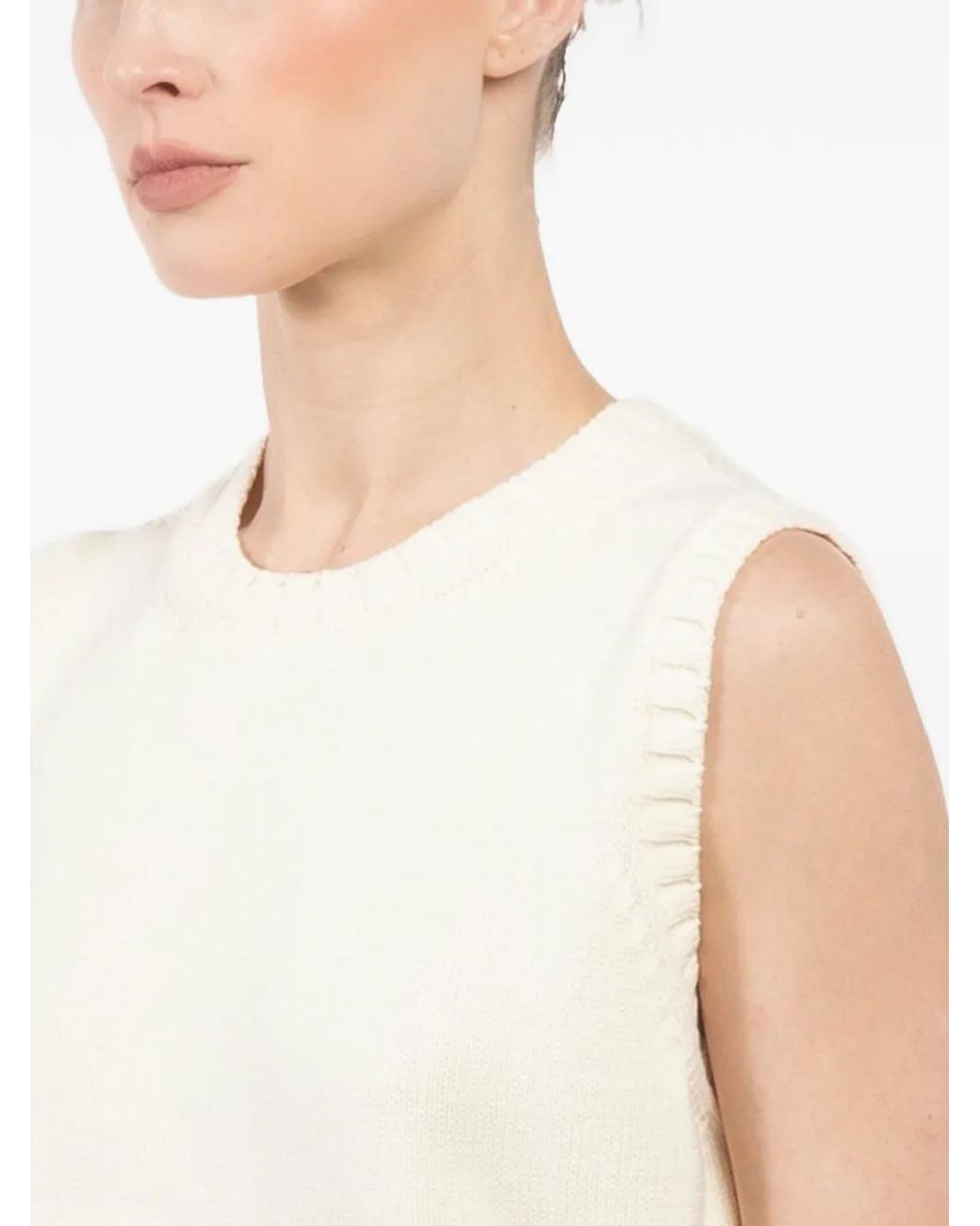 High Sport White Sleeveless Crew-Neck Vest