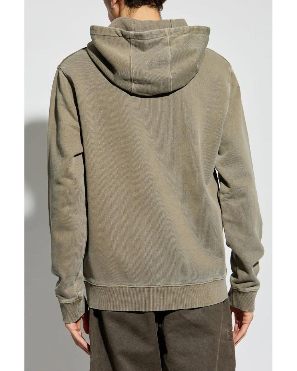 Woolrich Natural Logo-Embroidered Hoodie for men