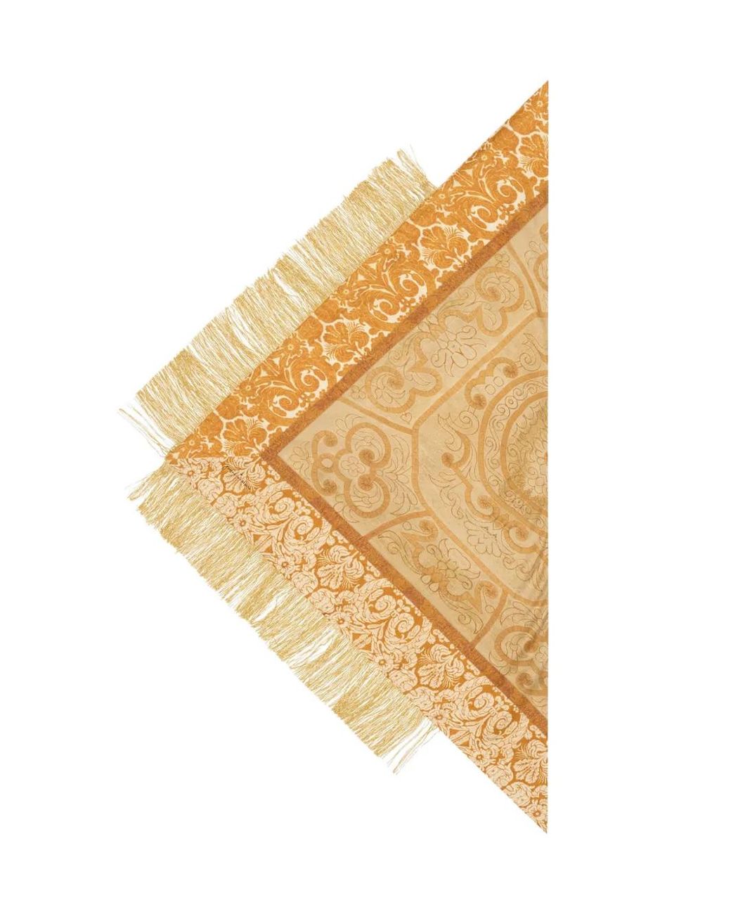 Pierre Louis Mascia Metallic Aloeuw Paisley Floral-Print Fringed Scarf