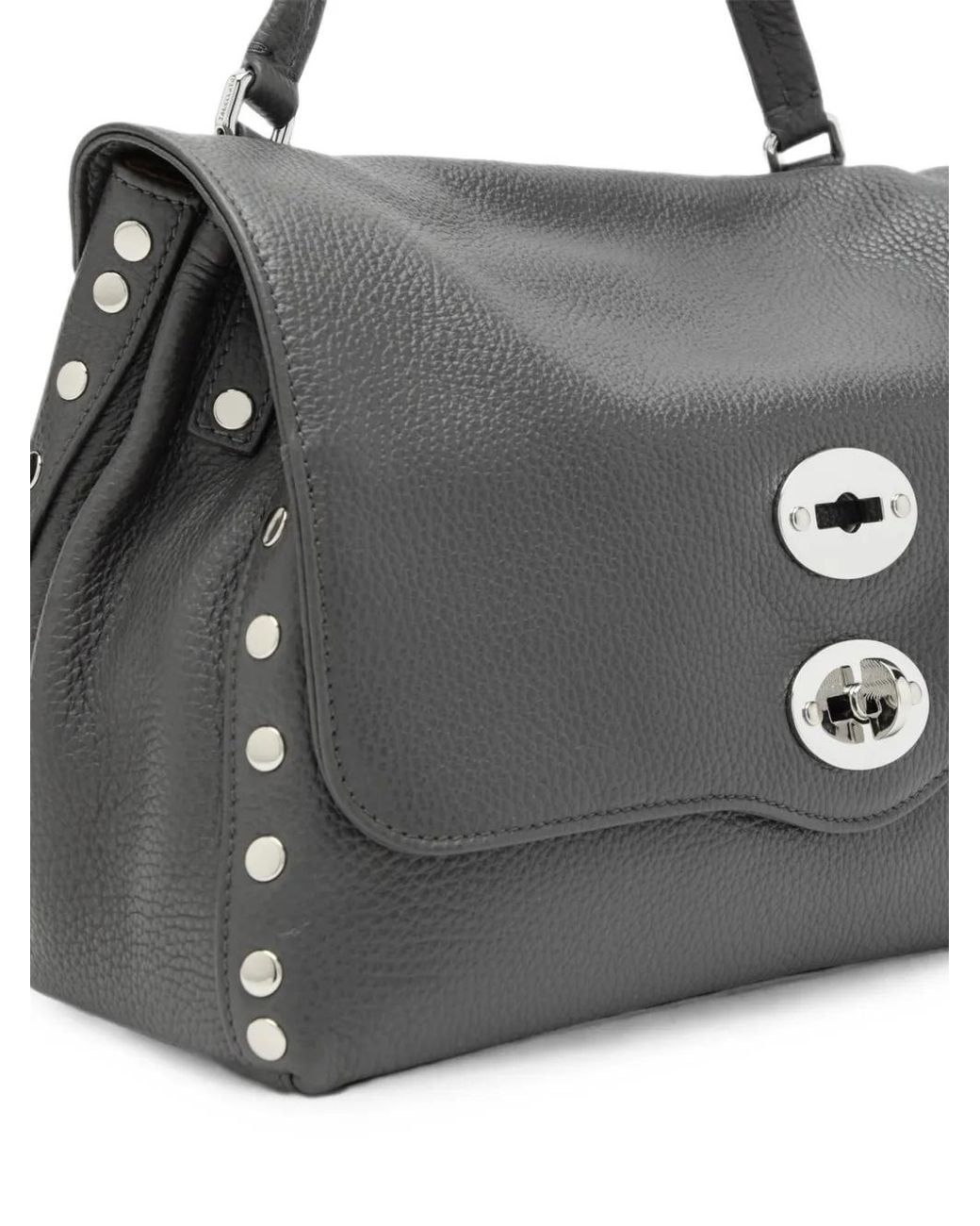 Zanellato Black Postina Studded Leather Shoulder Bag