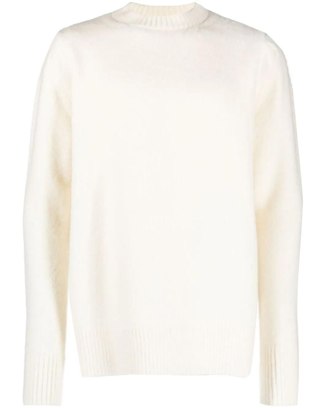 OAMC White Logo Intarsia-Knit Wool Jumper for men