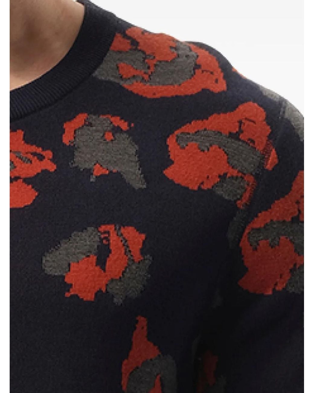 Lanvin Black Leopard Jacquard Sweater for men