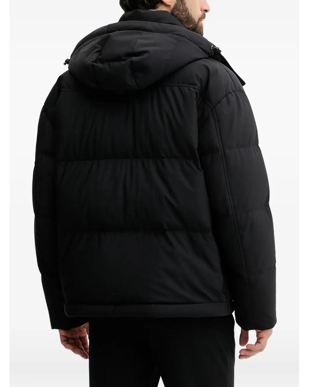 Moose Knuckles Black Hooded Pocket Jacket for men