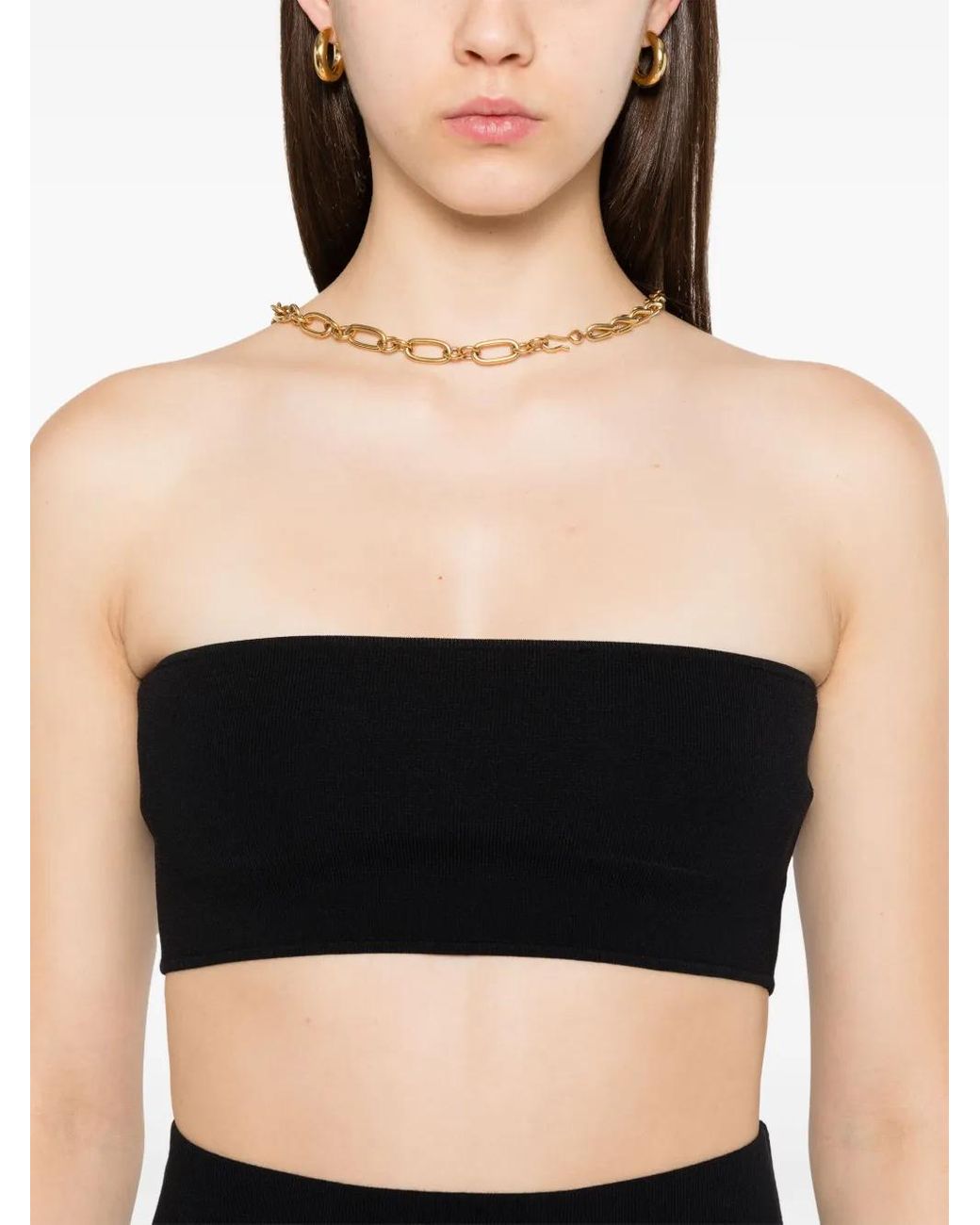 Totême Black Knitted Bandeau Top