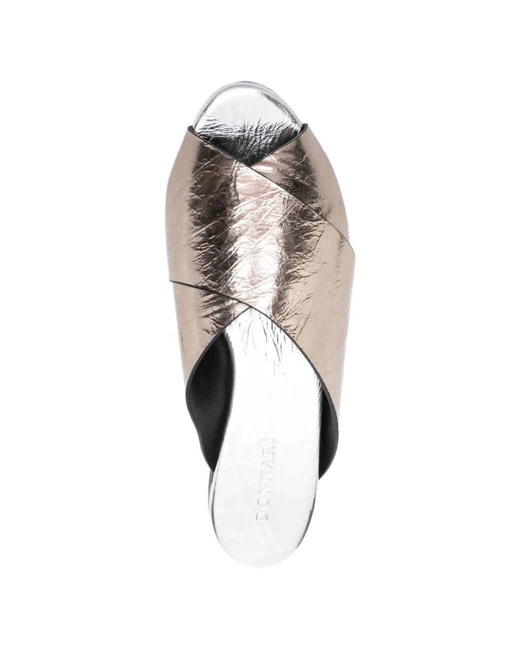 DONNARì White Crossover Leather Sandals