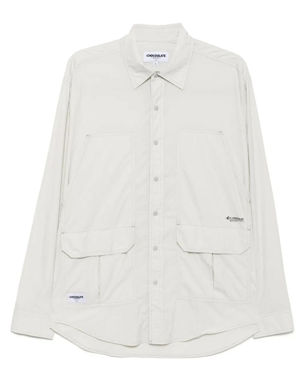 Camisa Con Logo Estampado Chocoolate de hombre de color White