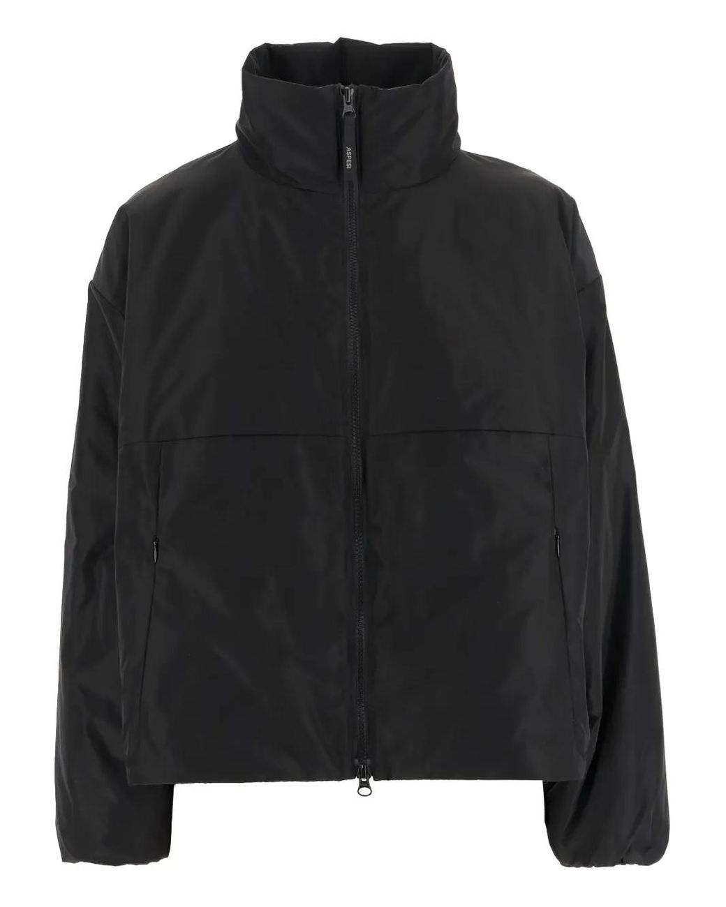 Chaqueta Bómber Con Cremallera Y Cuello Alto Aspesi de color Black