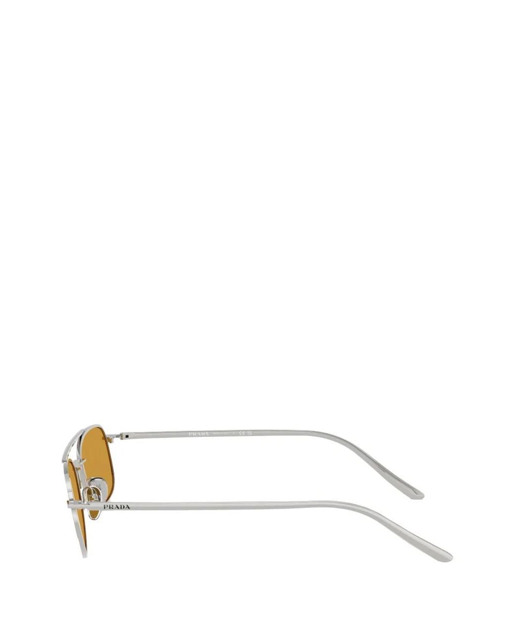 Prada Metallic Rectangle-Frame Sunglasses for men