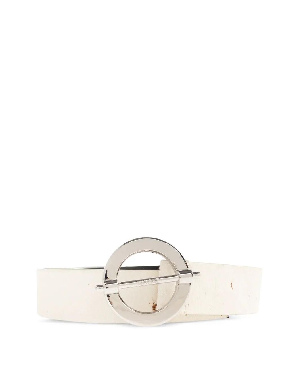 Samsøe & Samsøe White Circle-Buckle Dotted Belt