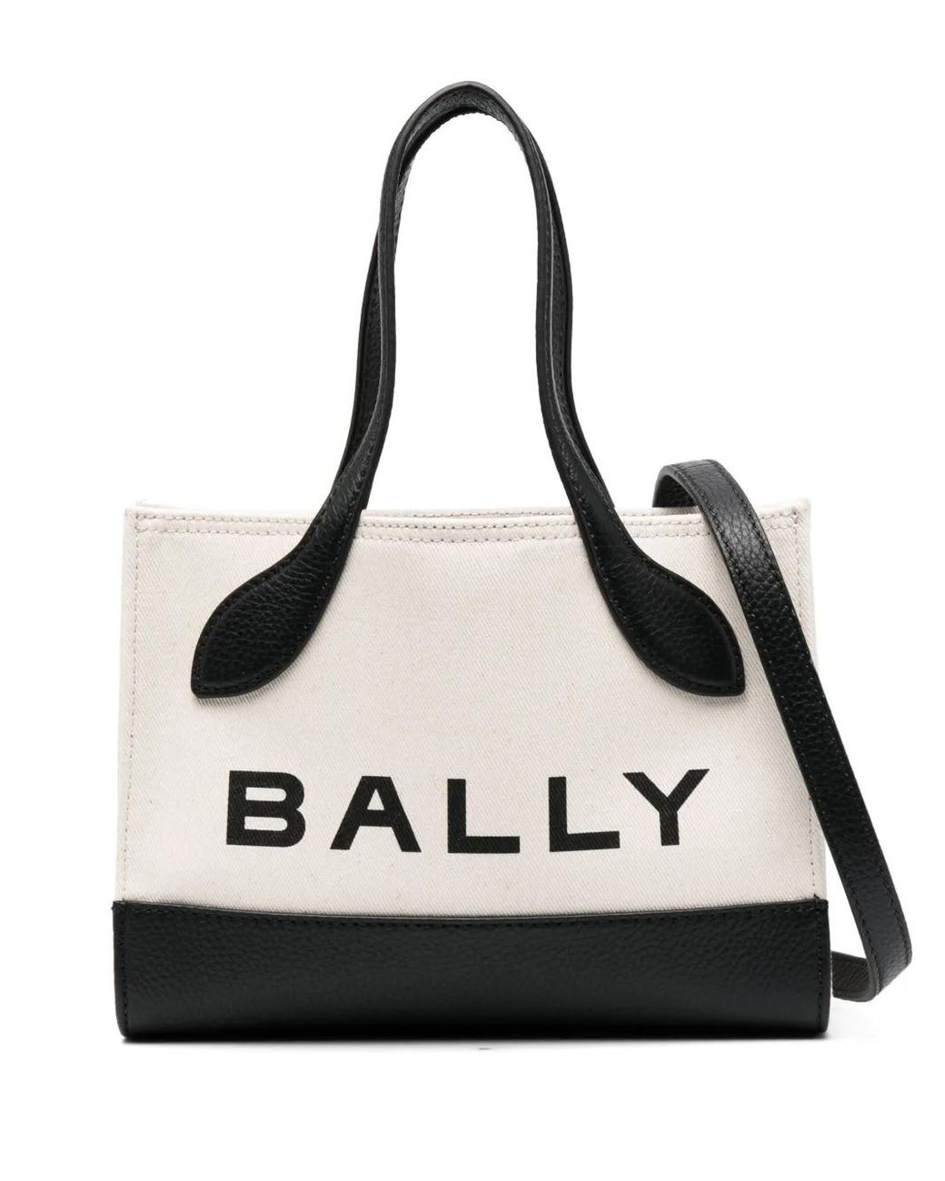 Bally Black Logo-Print Cotton Canvas Tote Bag