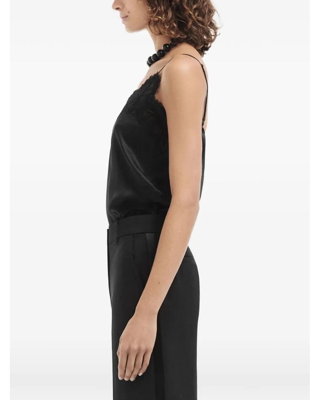 Co. Black Lace-Trim Blouse