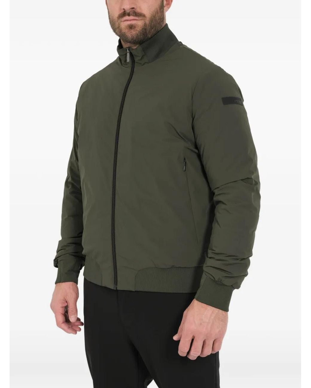 Rrd Green Zip Bomber Jacket for men